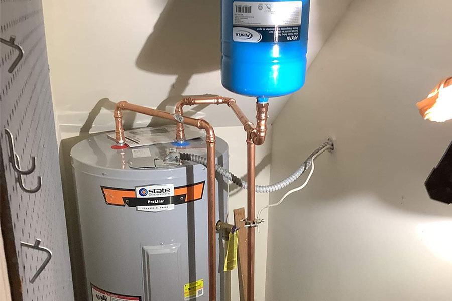 Completed water heater installation